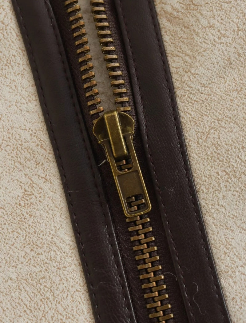 Faux Fur Quilted Sleeveless Vest