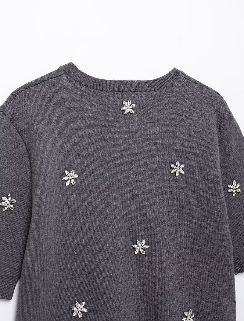 Jewel-Embellished Knit Top