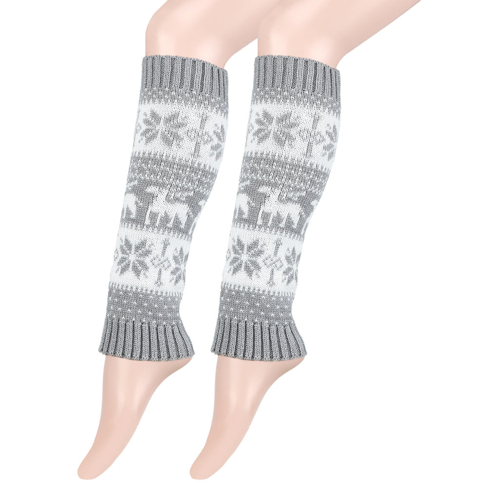 Reindeer Patterned Leg Warmers