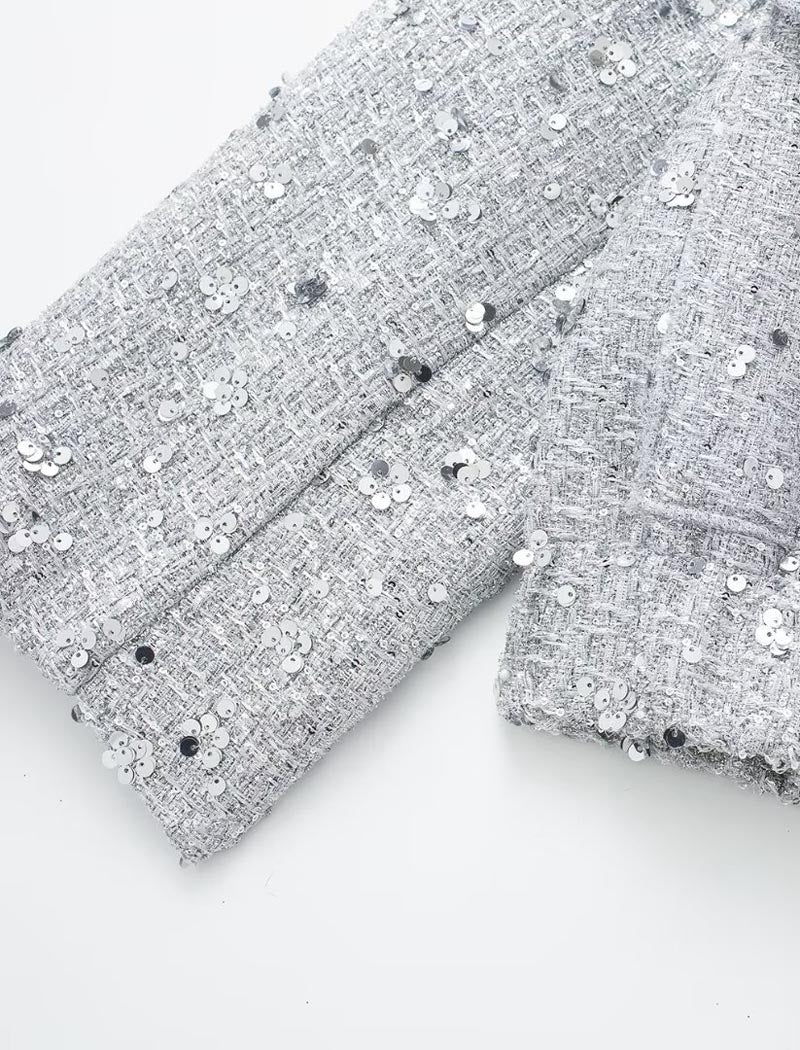 Embellished Sequin Bomber Jacket