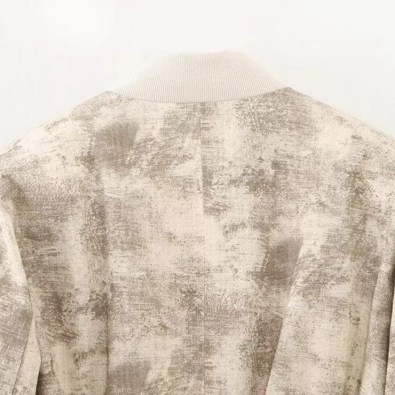 Cropped Textured Zip-Up Jacket