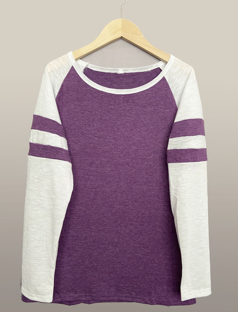 Striped Long Sleeve Baseball Tee