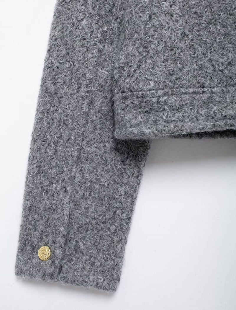 Pearl Tweed Round Neck Cropped Jacket