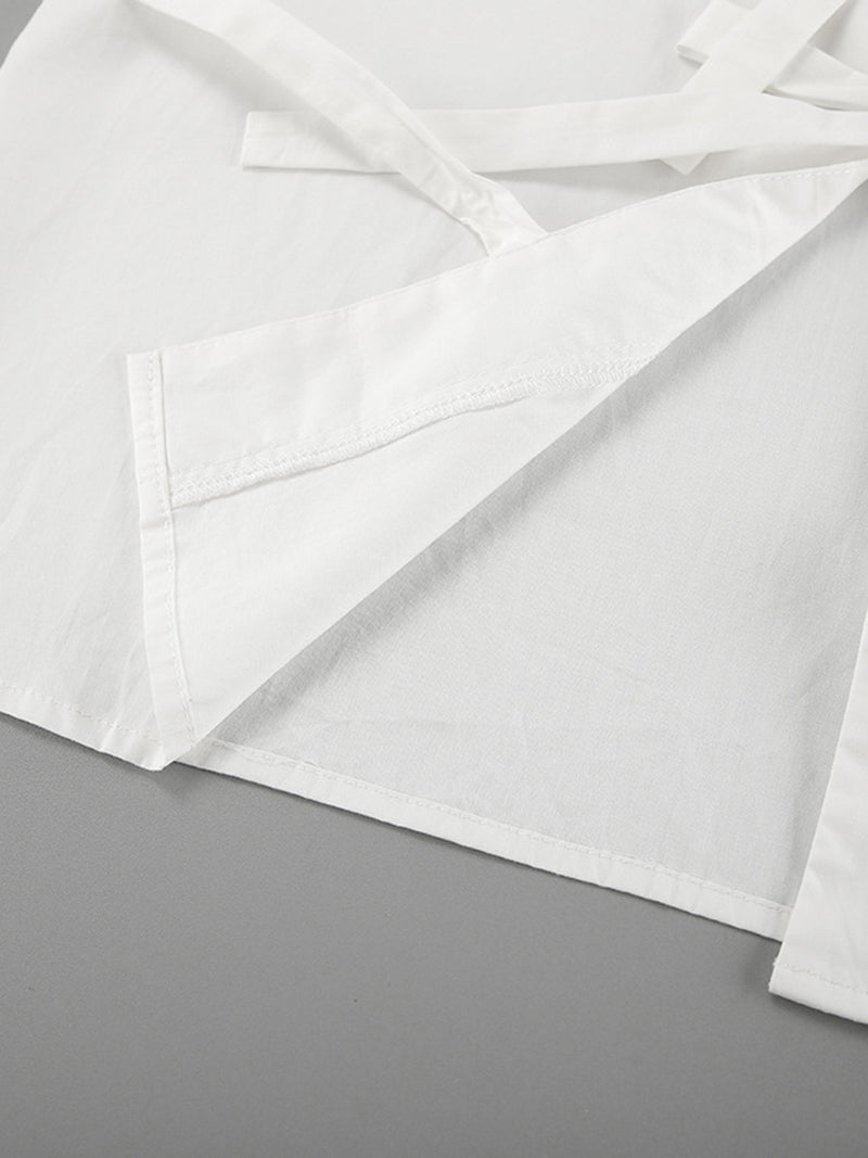 Tie-Front Bell Sleeve Blouse