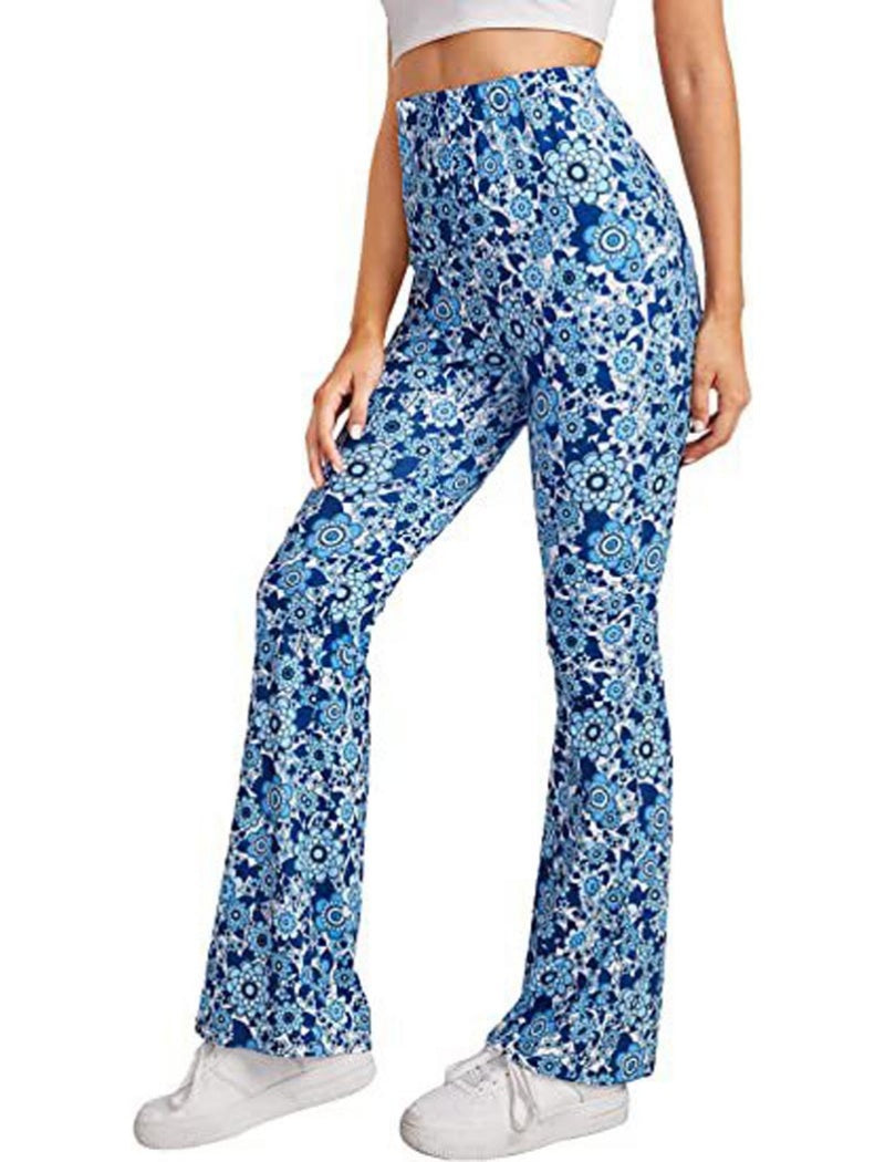 Floral Print Flared Pants