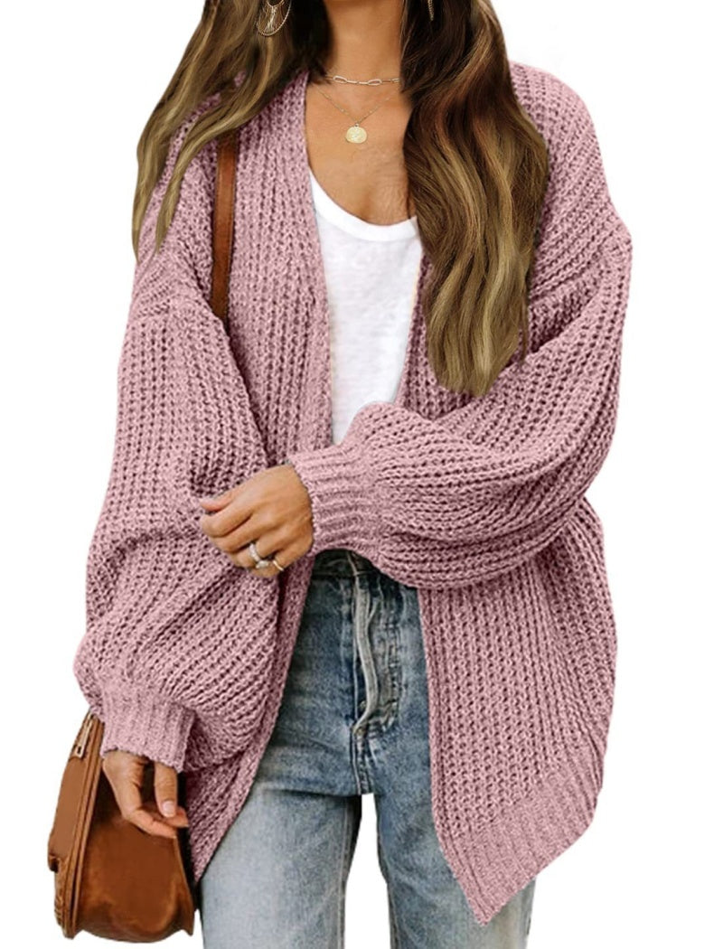 Lantern Sleeve Knit Cardigan