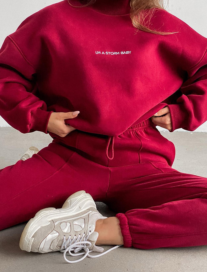 High-Neck Relaxed Jogger Set