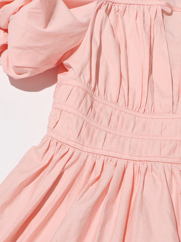 Puff Sleeve Tiered Midi Dress