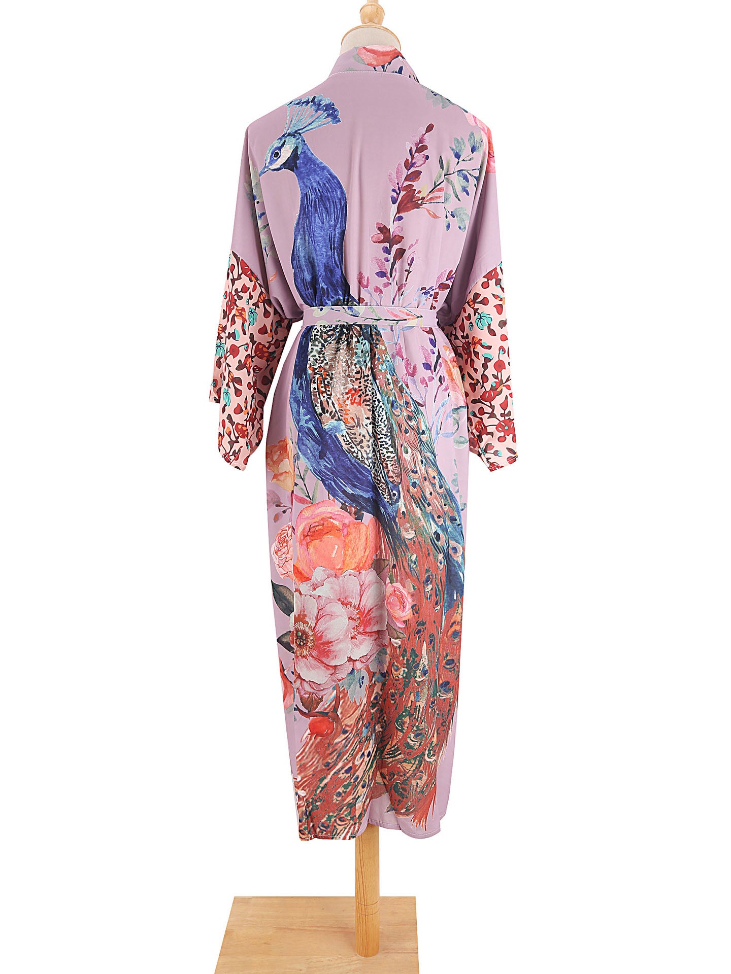 Peacock Floral Print Robe
