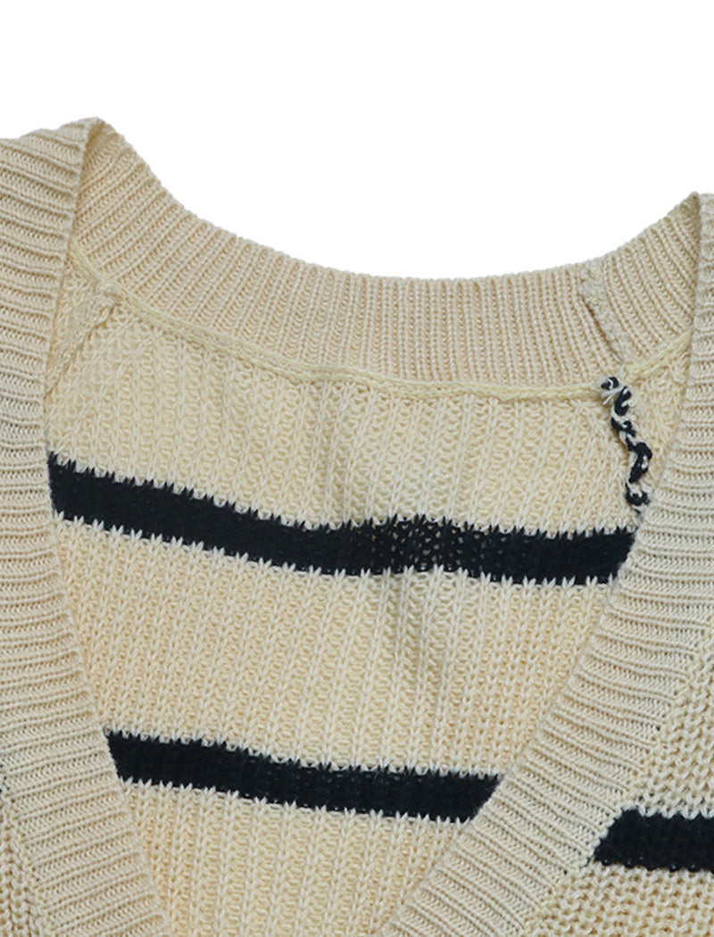 Striped Loose Fit Cardigan Sweater