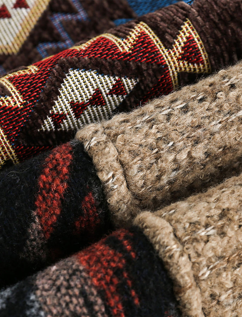 Patterned Patchwork Button-Up Jacket