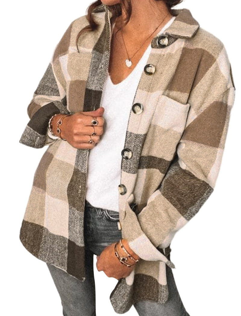 Plaid Button-Down Jacket