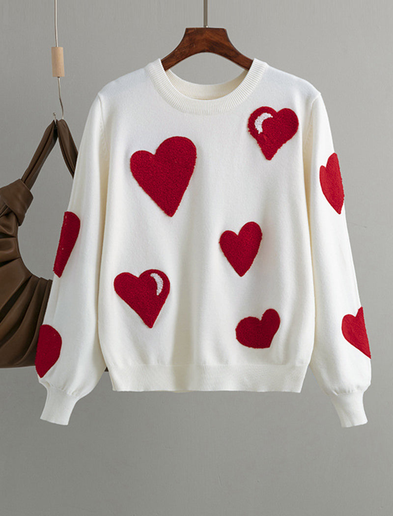 Oversized Heart Knit Pullover