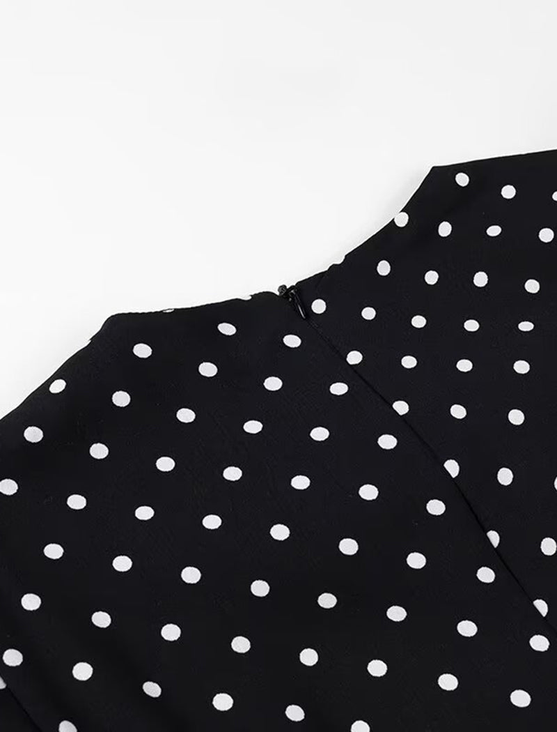 Polka Dot Bow Tie Mini Dress