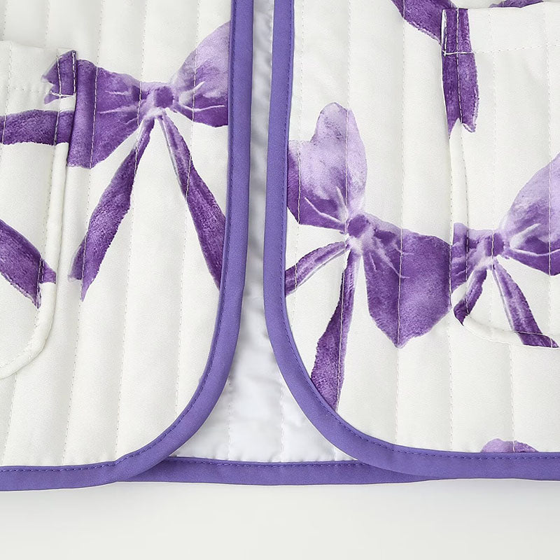 Bow Print Quilted Jacket