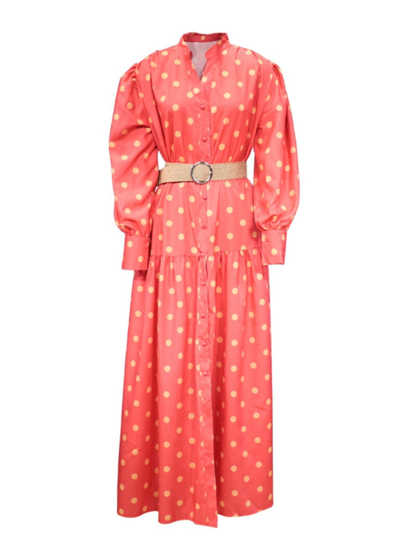 Belted Maxi Shirt Dress