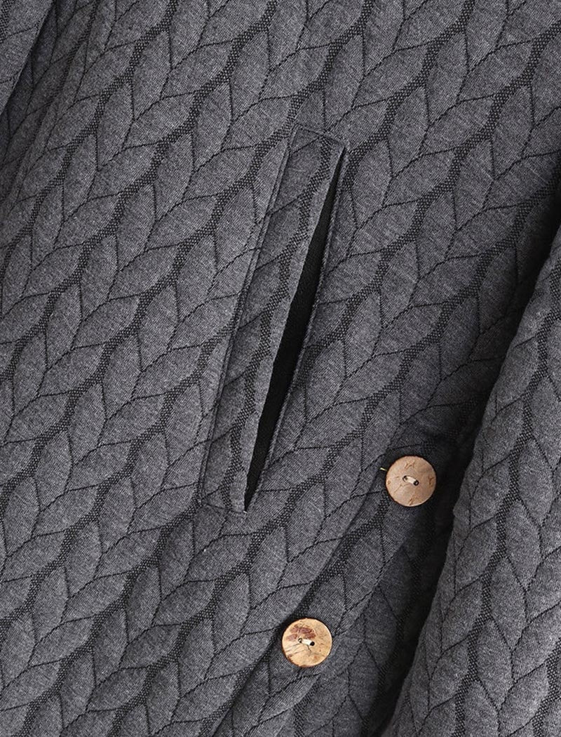 Hooded Quilted Button-Up Coat