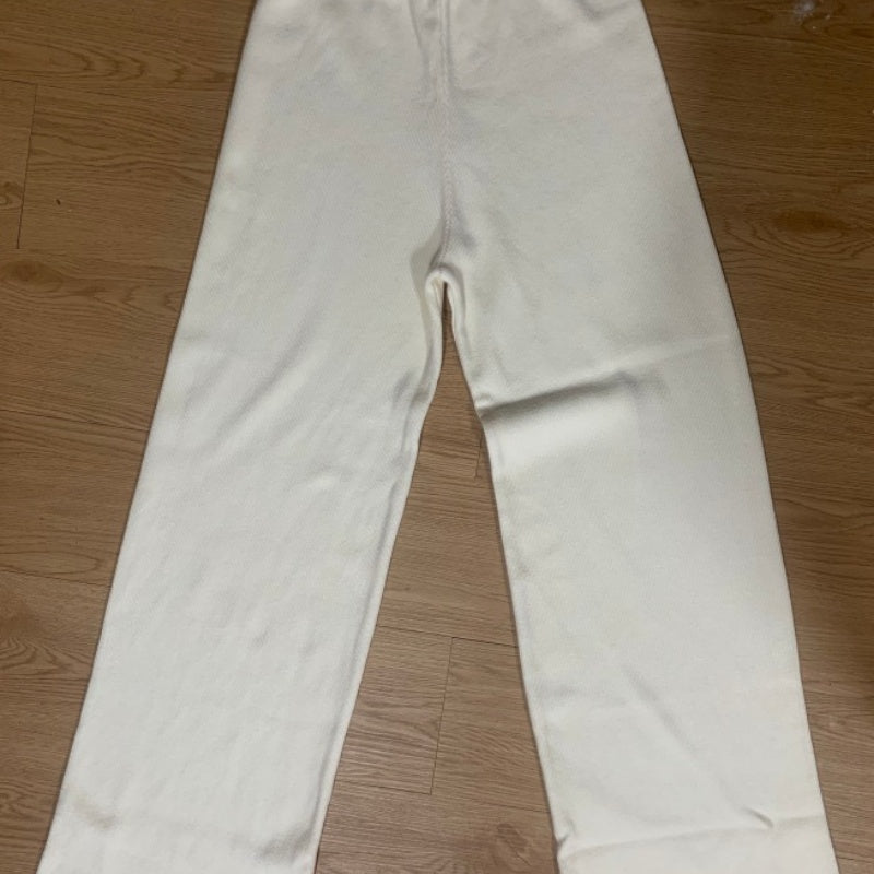 Textured Wide-Leg Pants