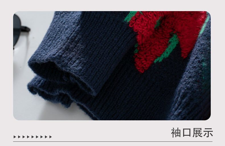 Oversized Floral Pattern Sweater