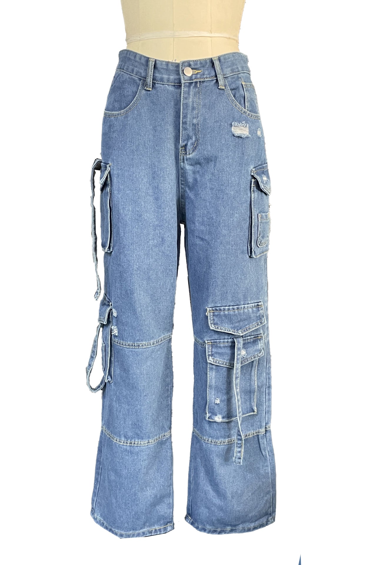 Low-Rise Cargo Jeans