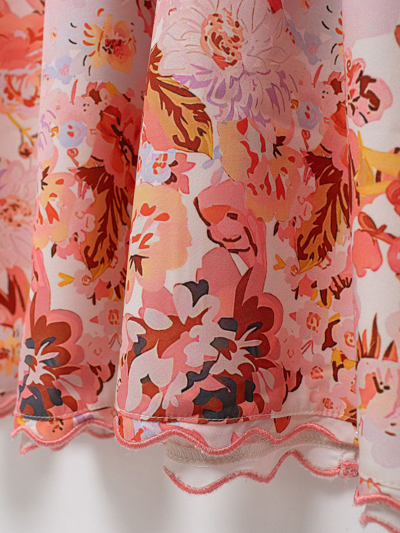 Floral Print Cutout Maxi Dress