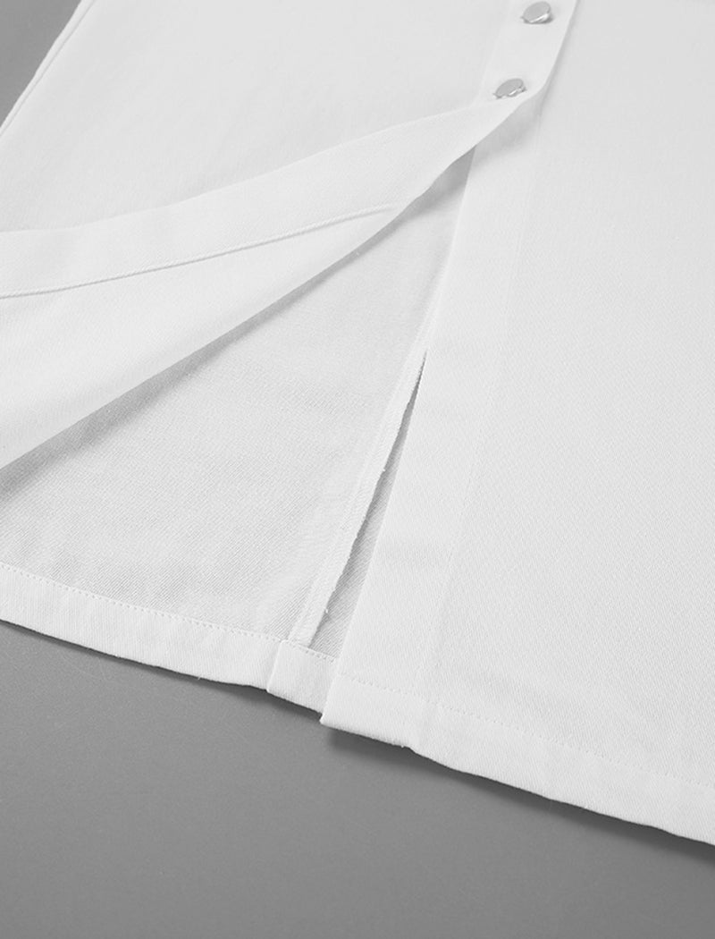 High-Waisted Slim Buttoned Skirt