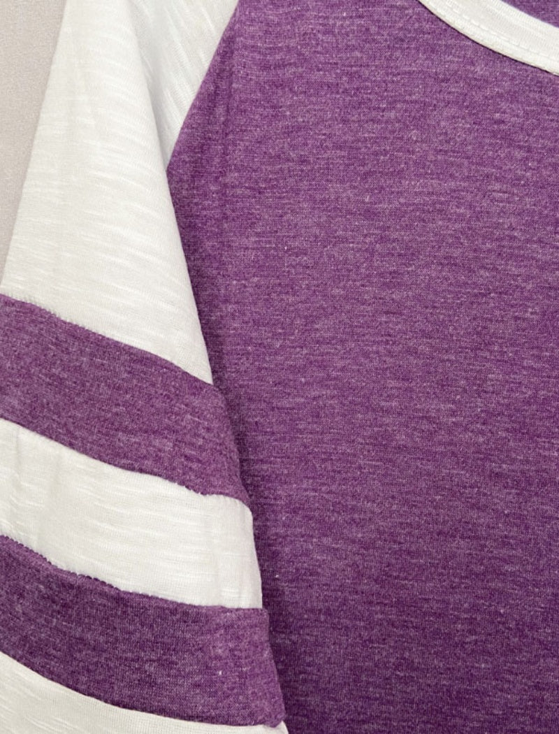 Striped Long Sleeve Baseball Tee