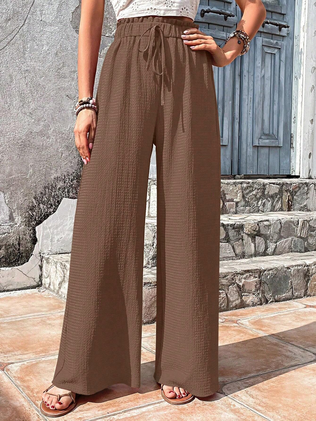 High-Waist Drawstring Pants