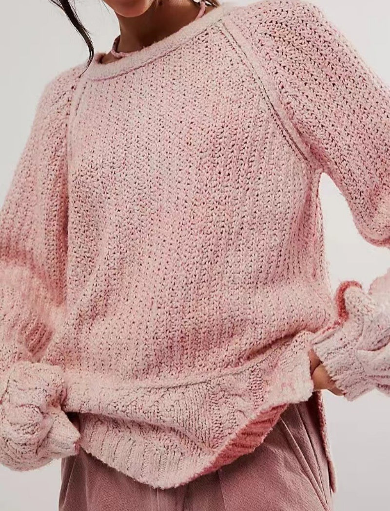 Layered Knit Pullover Sweater