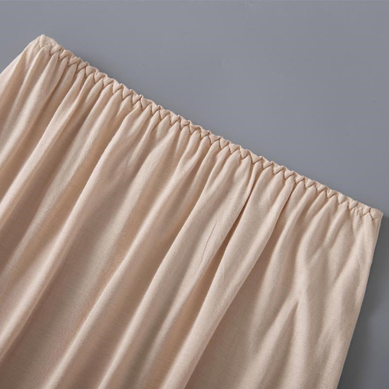 Elastic Waist Maxi Skirt with Lace Trim