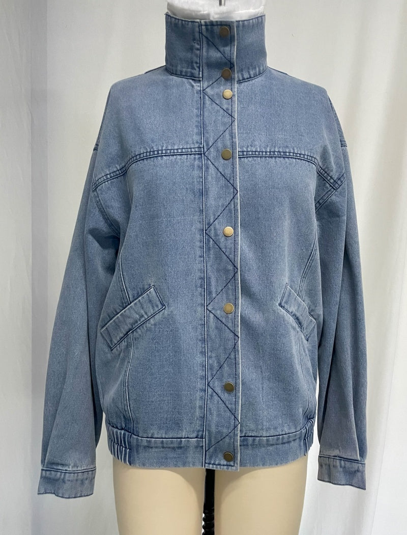 Oversized Quilted Denim Jacket