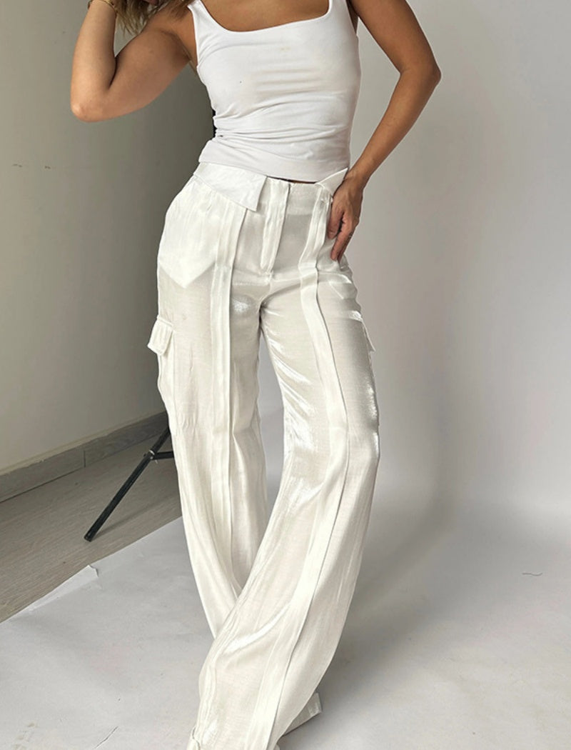 Relaxed Fit Zip Casual Pants