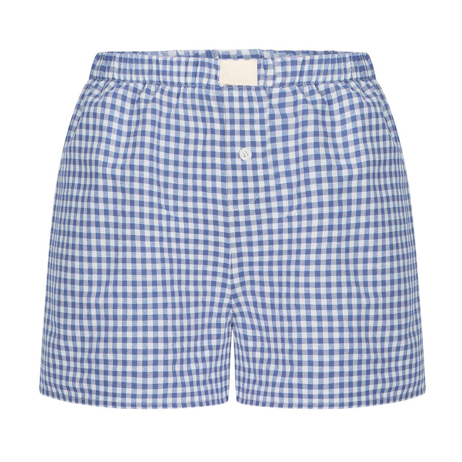 High-Waist Loose Vintage Plaid Shorts