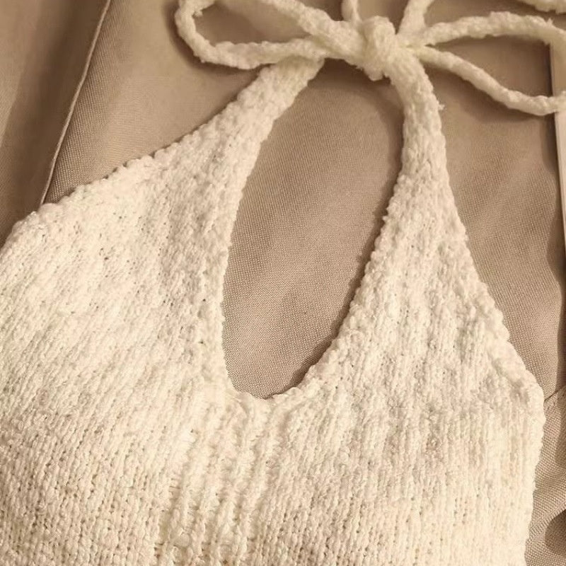 Solid Knit Halter Cami