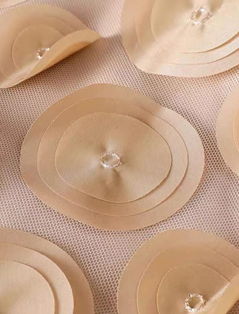 Mesh Applique Circles Midi Skirt