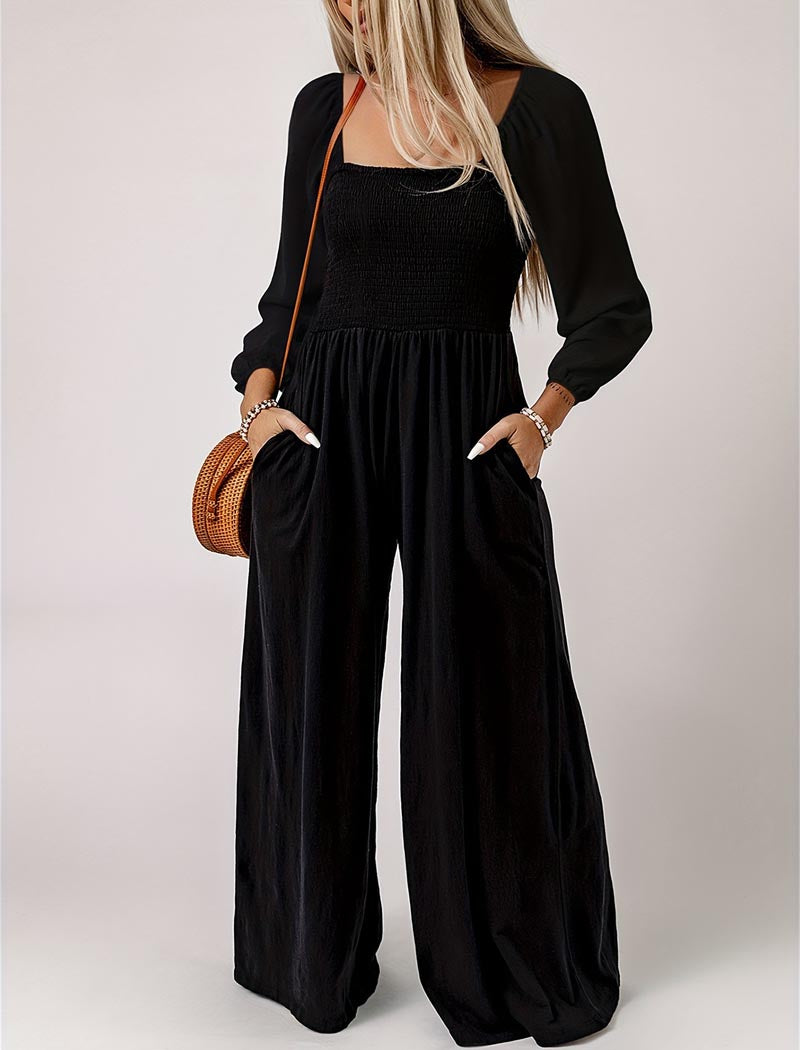 Solid Wide-Leg Jumpsuit