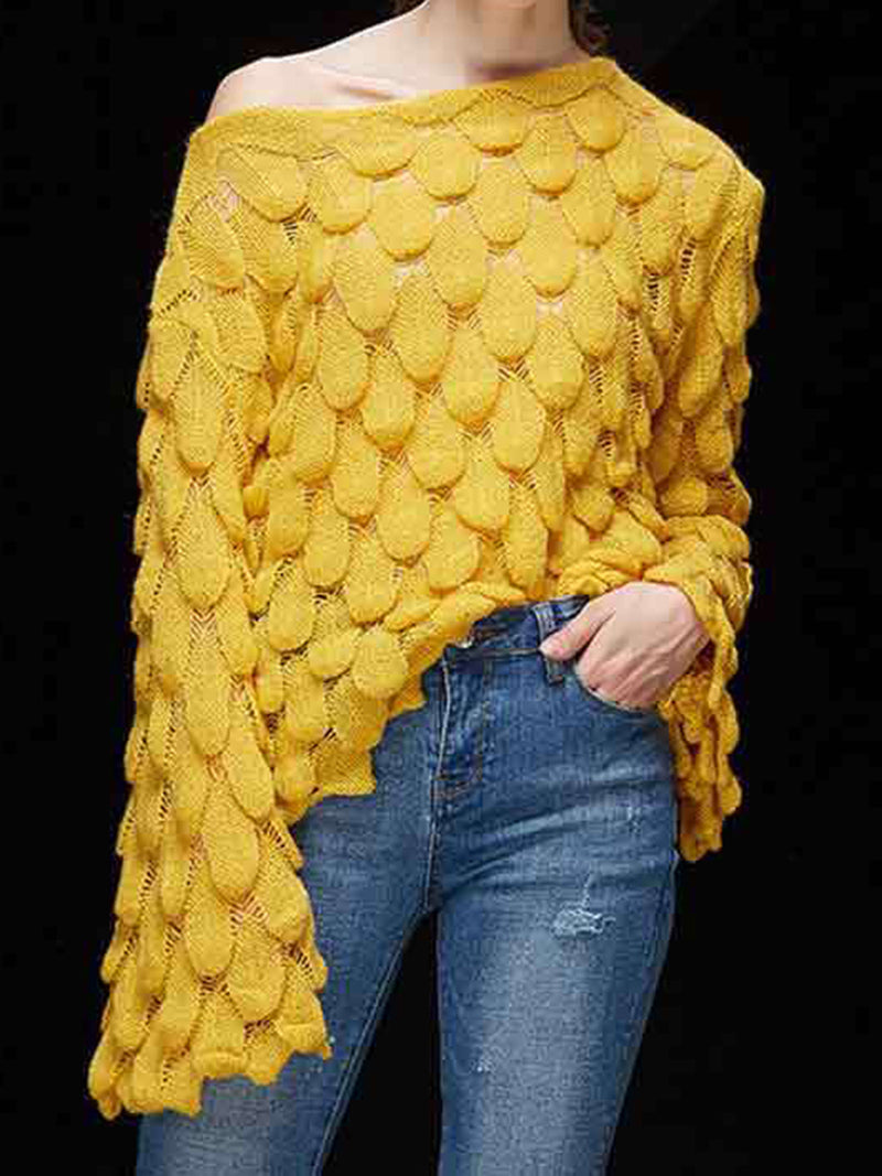 Solid One-Shoulder Sweater