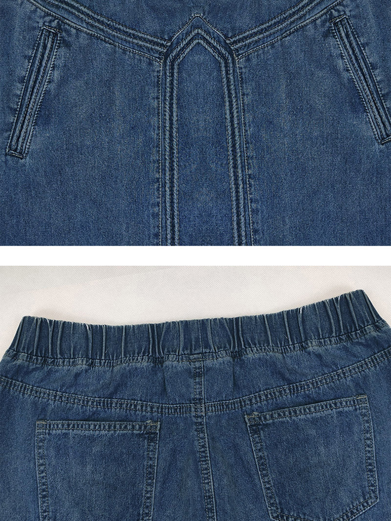 Denim A-Line Maxi Skirt