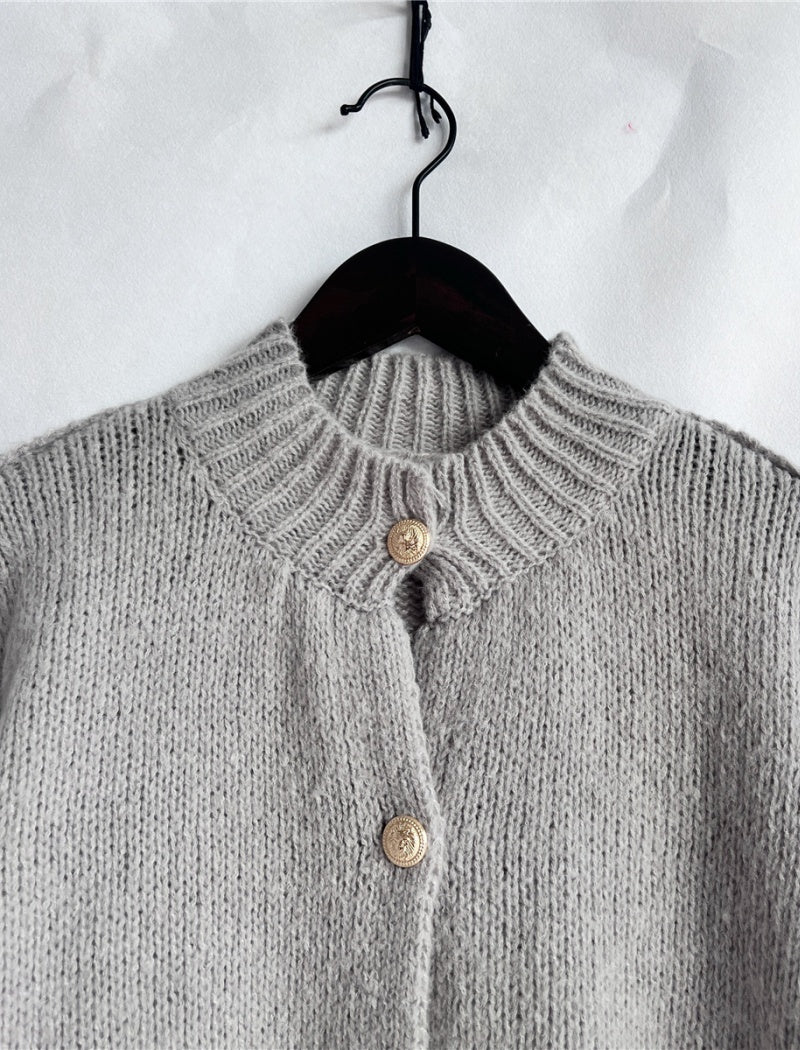 Button-Up Oversized Knit Cardigan