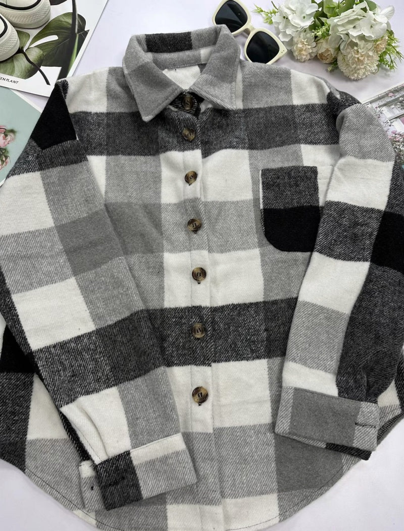 Plaid Button-Down Jacket