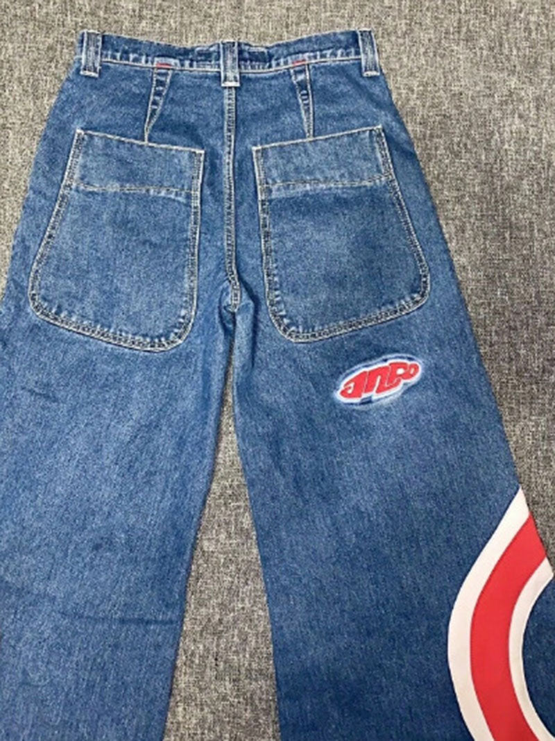 Striped Wide-Leg Jeans