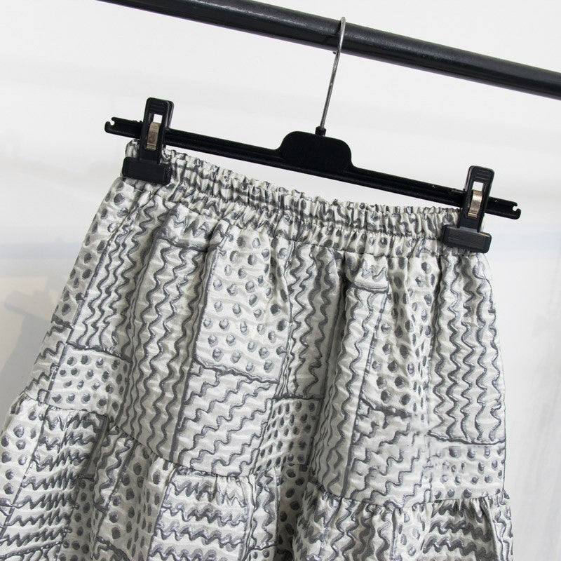 Patchwork Tiered Midi Skirt