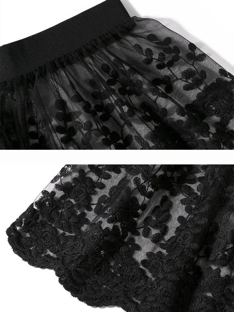 Floral Sheer Mini Skirt