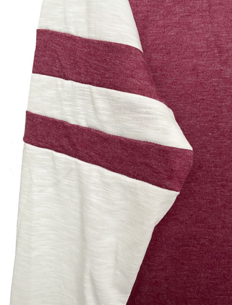 Striped Long Sleeve Baseball Tee