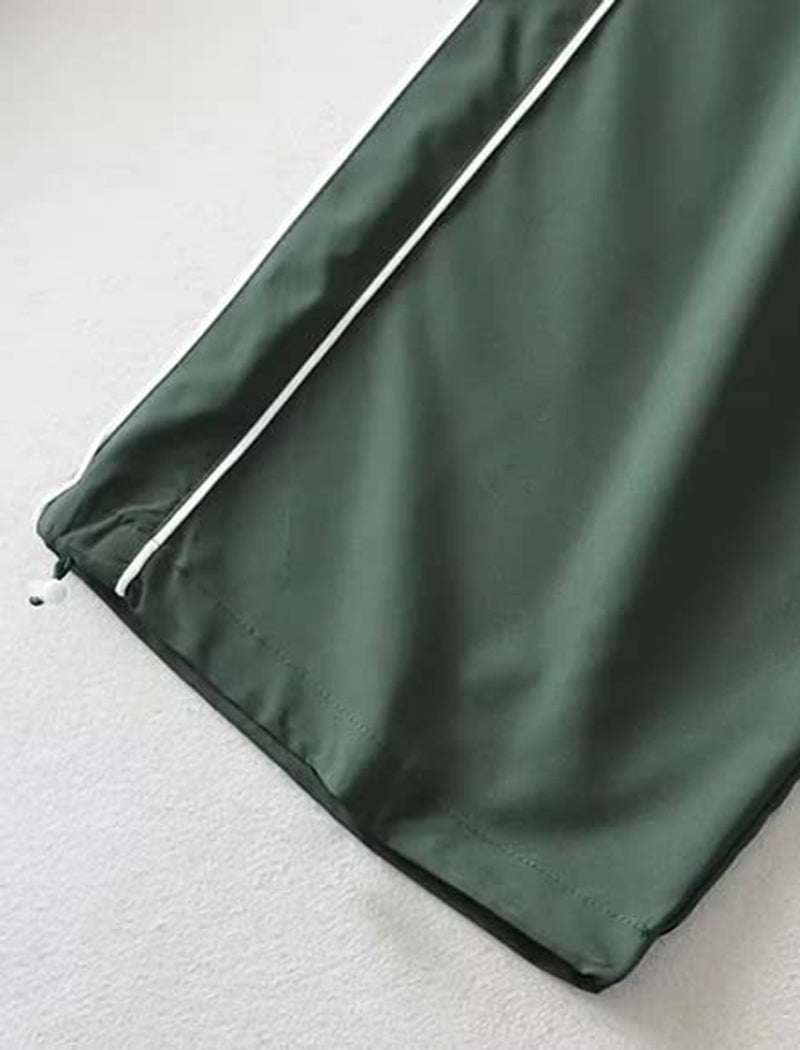 Track-Style Wide-Leg Pants