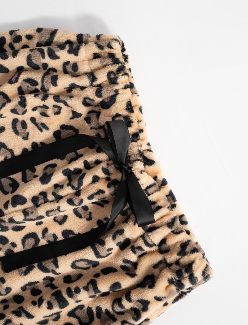 Leopard Print Casual Wide-Leg Pants