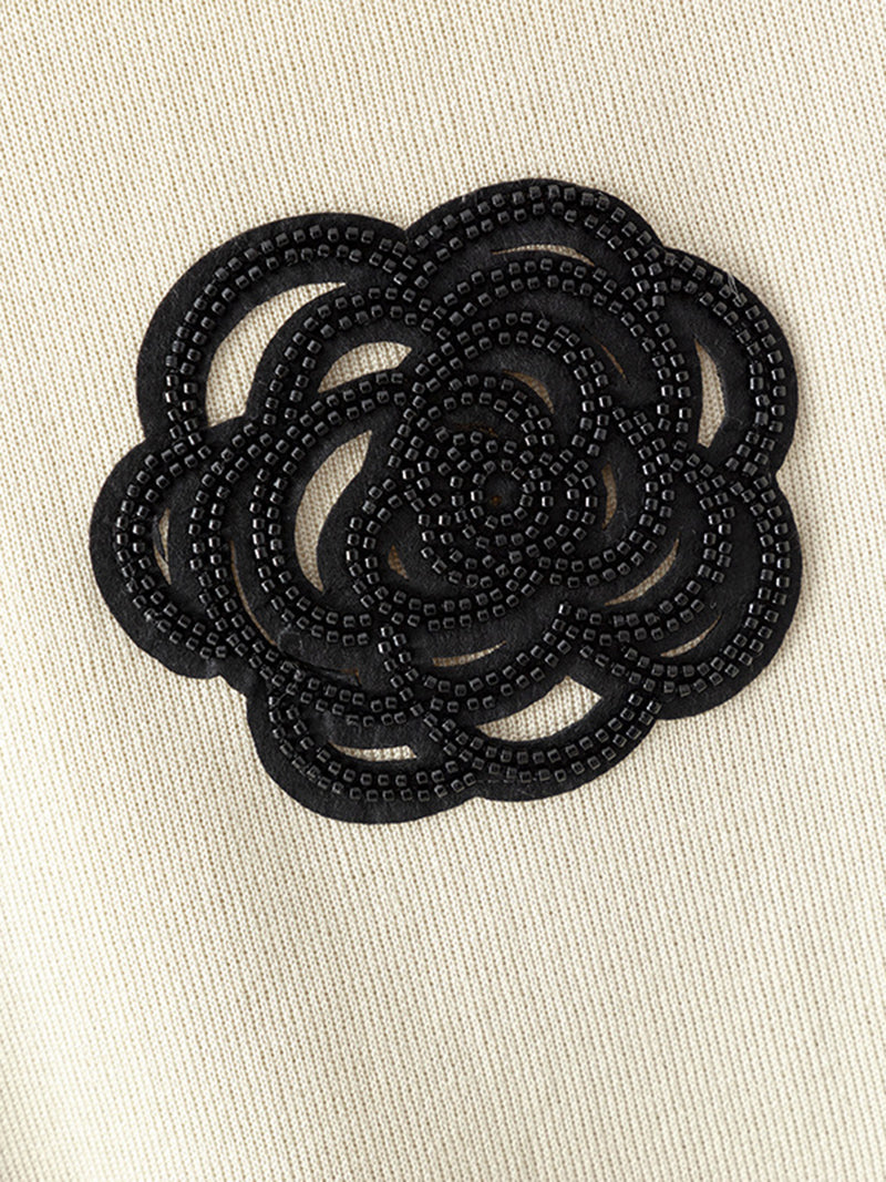 Floral Patchwork Sweater and Wide-Leg Pants Set