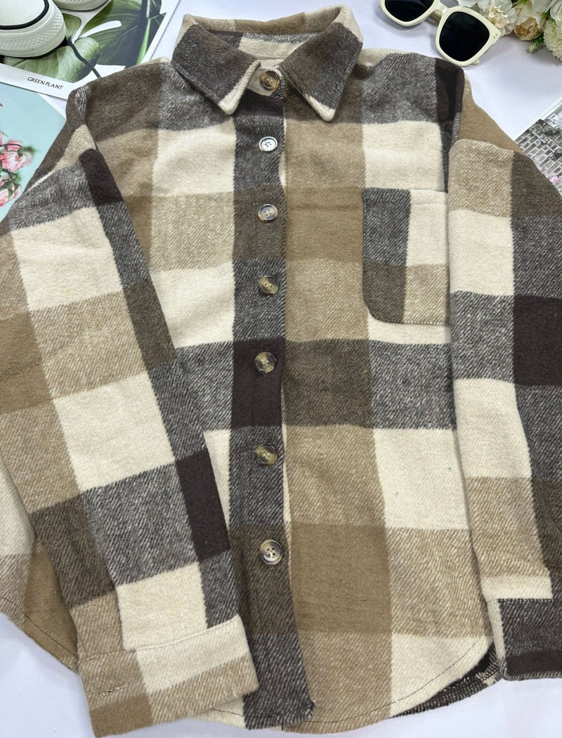 Plaid Button-Down Jacket