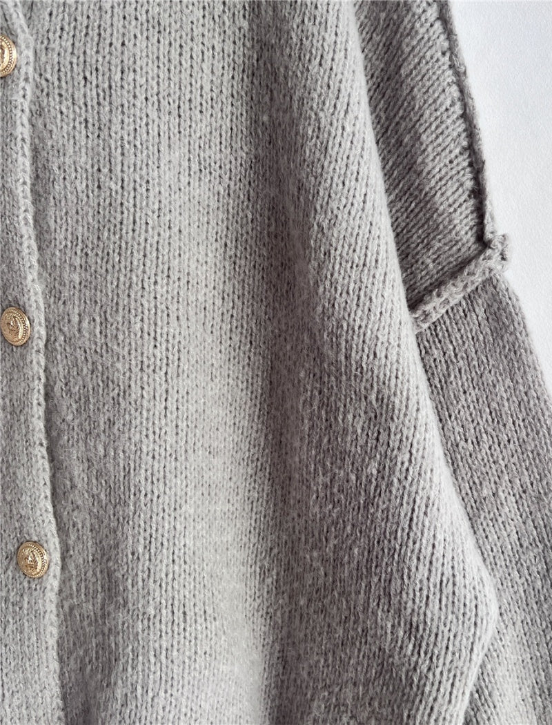 Button-Up Oversized Knit Cardigan