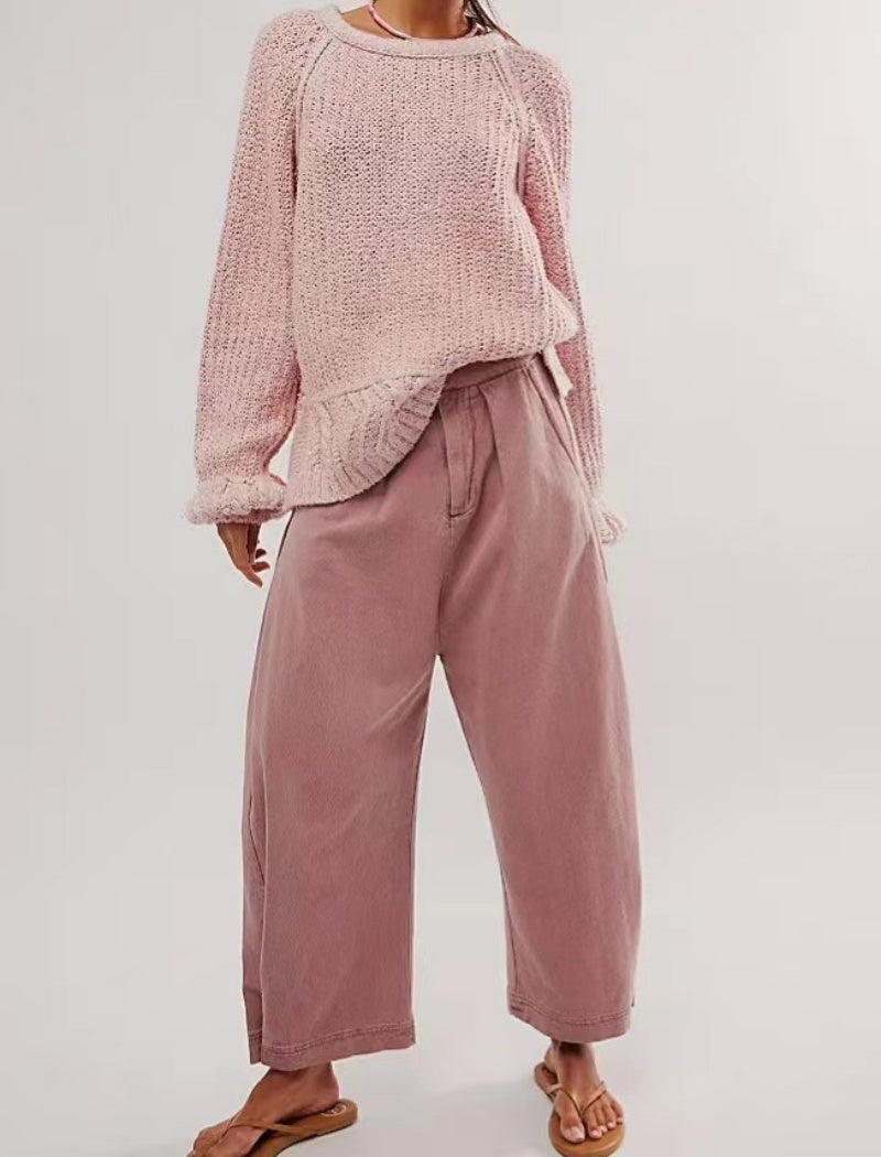 Layered Knit Pullover Sweater
